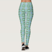 Ausgeklügeltes Aquamarines Green Peacock Feathers  Leggings (Rückseite)