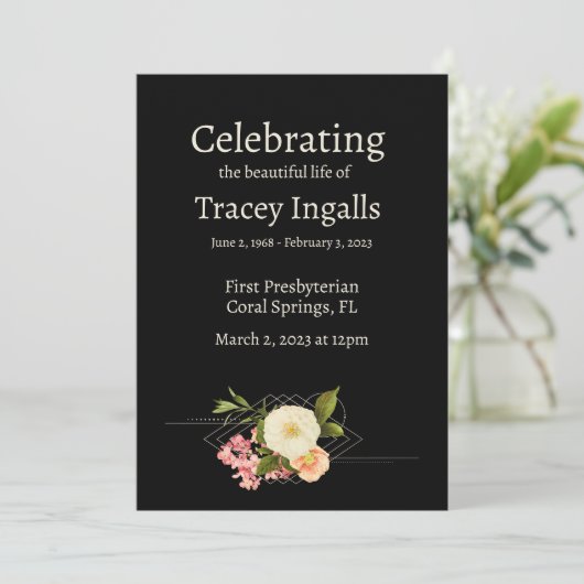 Ausgeklügeltes Begräbnisprogramm Einladung (Stehend Vorderseite)