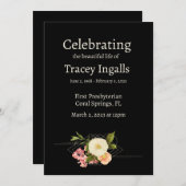 Ausgeklügeltes Begräbnisprogramm Einladung (Vorne/Hinten)