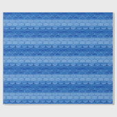 Ausgeklügeltes blaues Watercolor Ogee Muster Geschenkpapier (Flach)