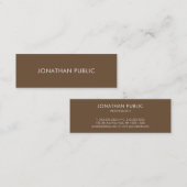 Ausgeklügeltes Braun Modernes Minimalistisches Tre Mini Visitenkarte (Vorne/Hinten)