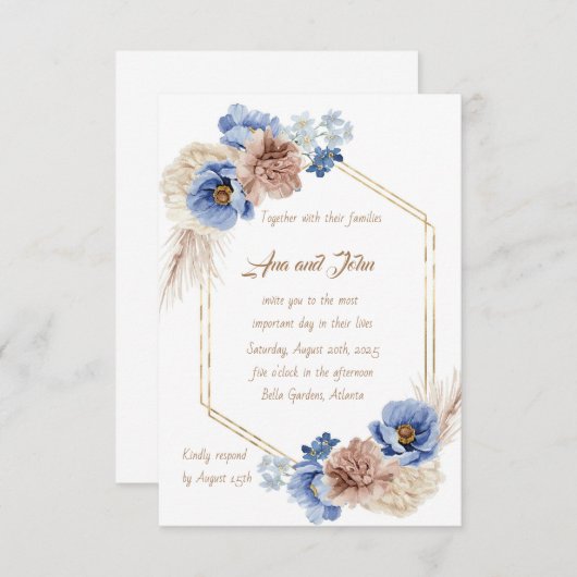 Ausgeklügeltes Design Einladung (Vorne/Hinten)