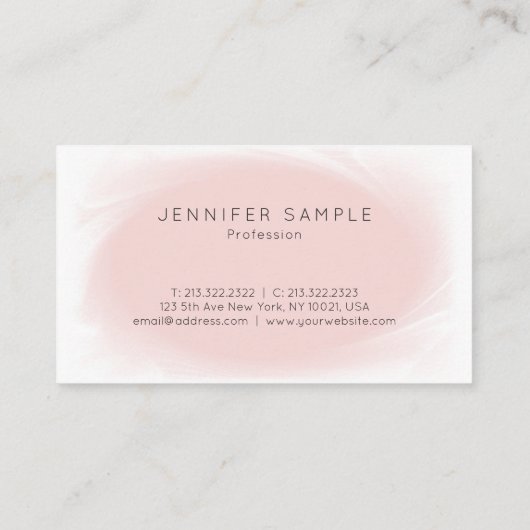 Ausgeklügeltes Design Rosa Modernes Beruflich Visitenkarte (Rückseite)