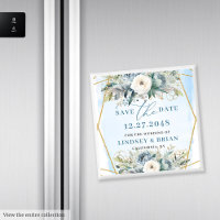 Ausgeklügeltes Dusty Blue White Peony Save the Dat