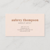 Ausgeklügeltes Erdreich Modernes Abstrakt Visitenkarte (Rückseite)