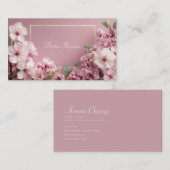 Ausgeklügeltes Kirschblossom Pink & Sage Visitenkarte (Vorne/Hinten)