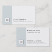 Ausgeklügeltes Minimal Design Blau Weiße Trendy Visitenkarte (Vorne/Hinten)