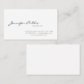 Ausgeklügeltes Minimalistisches Trendy Chic Smooth Visitenkarte (Vorne/Hinten)