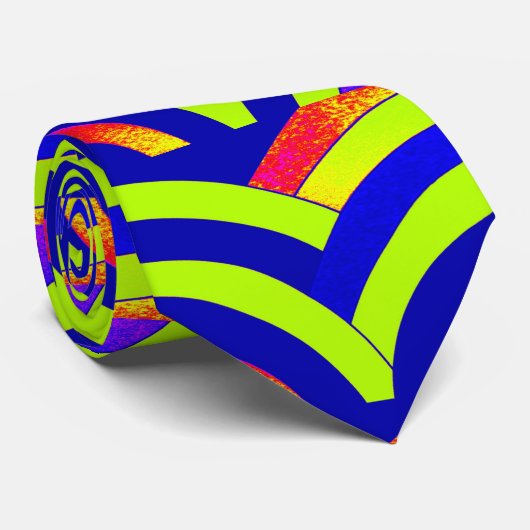 ausgeklügeltes, modernes grün/blau gekrümmtes Zick Krawatte (Gerollt)