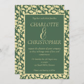 Ausgeklügeltes Muster aus grünem Crememuster Einladung (Vorne/Hinten)