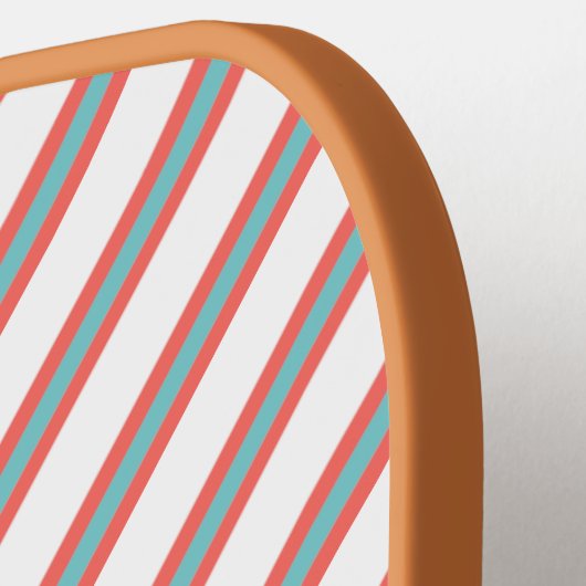 Ausgeklügeltes Rot, Blau und Weiß mit Streifen Pickleball Schläger (Linke Seite)