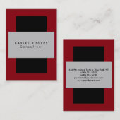 Ausgeklügeltes Silver Gray Black Beruflich Visitenkarte (Vorne/Hinten)