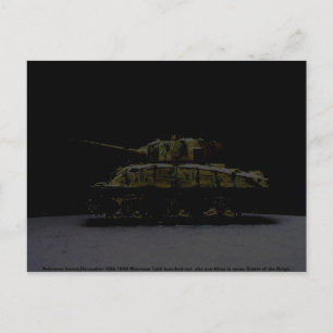 Ausgeknotete Sherman Tank 1944 digi art Postkarte