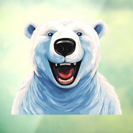 Ausgelassener Eisbär Fensteraufkleber