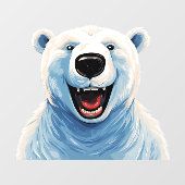 Ausgelassener Eisbär Fensteraufkleber (Blatt)