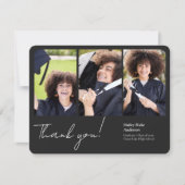 Ausgereifte Abschluss-Fotocollage Schwarz Dankeskarte (Vorderseite)