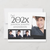 Ausgereifte Abschluss-Fotocollage Schwarz Mitteilungskarte (Vorderseite)