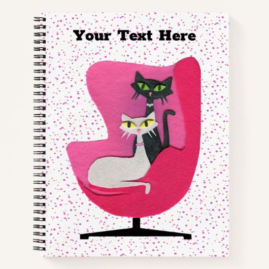Ausgereifte Atomkatzen Diamantklammern im Stuhl Notizblock (Vorderseite)