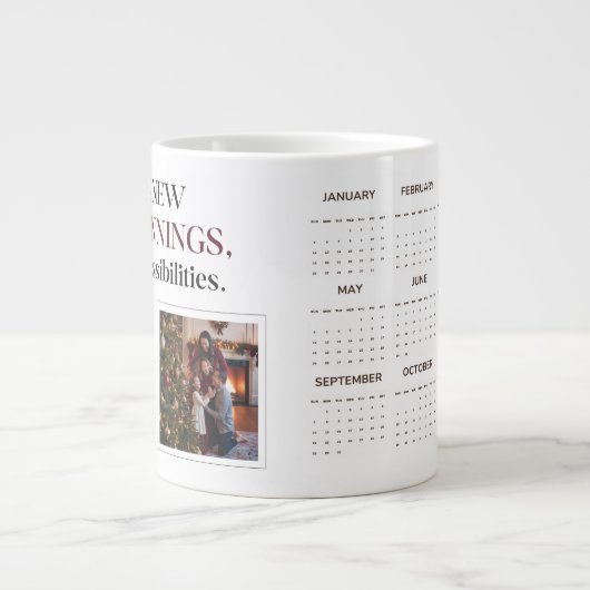 Ausgereifte benutzerdefinierte 2025 Kalender-FotoC Jumbo-Tasse (Vorderseite)
