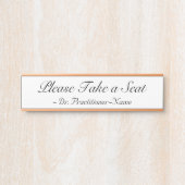 Ausgereifte "Bitte nehmen Sie Platz" + Name Türschild (Vorderseite )