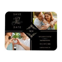 Ausgereifte Blühtest Wedding Initials Ornamental Magnet