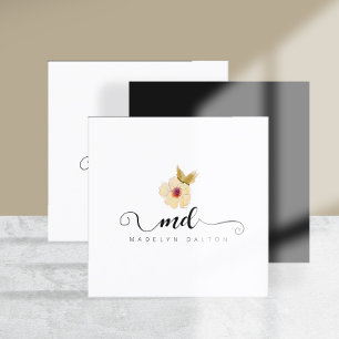 Ausgereifte Blumenkalligraphie-ID933 Quadratische Visitenkarte