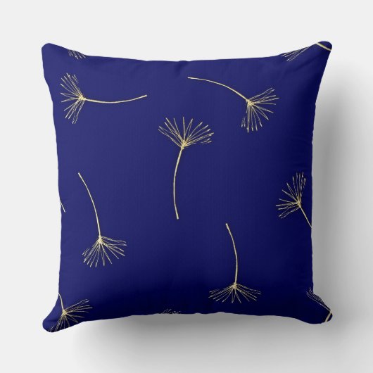 Ausgereifte Deep Blue & Gold Monogram Kissen (Rückseite)