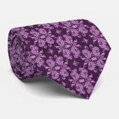 Ausgereifte Dunkle Lila Damask Neck Tie Krawatte (Gerollt)