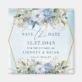 Ausgereifte Dusty Blue Peonies Save the Date Magnet (Vorne)