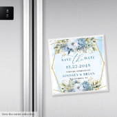Ausgereifte Dusty Blue Peonies Save the Date Magnet