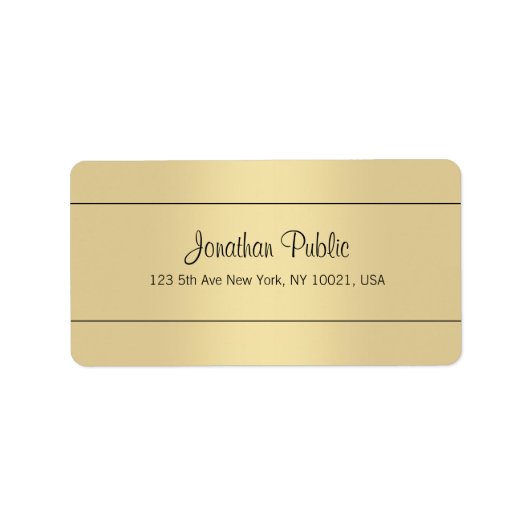 Ausgereifte einfache Template Gold Look Adresse Adressaufkleber (Vorne)