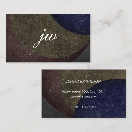 Ausgereifte farbige Textur mit Monogramm Visitenkarte (Vorne/Hinten)
