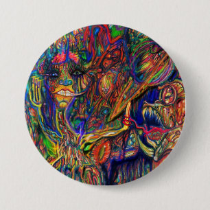 Ausgereifte Flusspferd-Disco Button