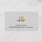 Ausgereifte Foto-Initialen Gray & Black Personal Visitenkarte (Vorderseite)