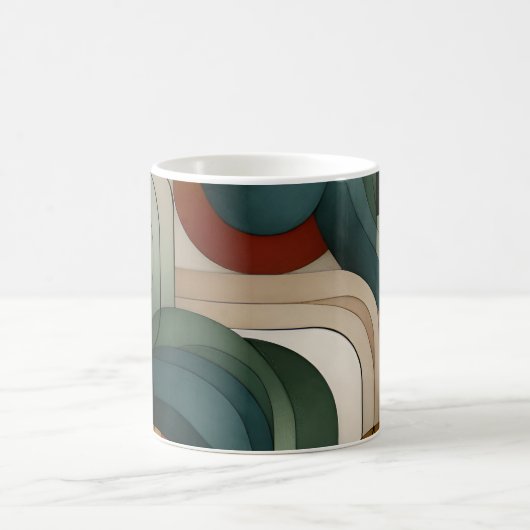 Ausgereifte geometrische Abstrakte - erdige Töne Kaffeetasse (Mittel)