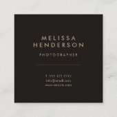 Ausgereifte, klassische Minimal Kraft Quadratische Visitenkarte (Rückseite)