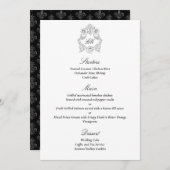 Ausgereifte klassische Schrift schwarz & weiß Menükarte (Vorne/Hinten)