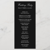 Ausgereifte klassische Script Black & White Weddin Programm (Rückseite)