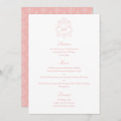 Ausgereifte klassische Skriptfarbe Rosa Menükarte (Vorne/Hinten)