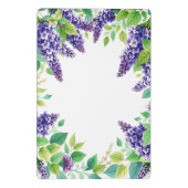 Ausgereifte Lila Lilacs mit grünen Blätter Mini Klemmbrett (Rückseite)