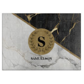 Ausgereifte Marble Monogram Cutting Board Schneidebrett (Vorderseite)