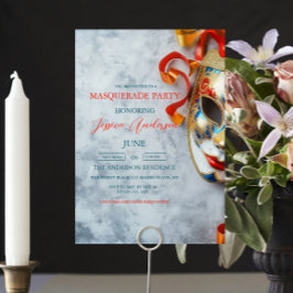 Ausgereifte Maskerade Party Geburtstag graue Masqu Einladung