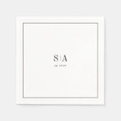 Ausgereifte, minimalistisch schwarz-weiße Monogram Serviette (Vorderseite)