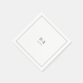 Ausgereifte, minimalistisch schwarz-weiße Monogram Serviette (Ecke)