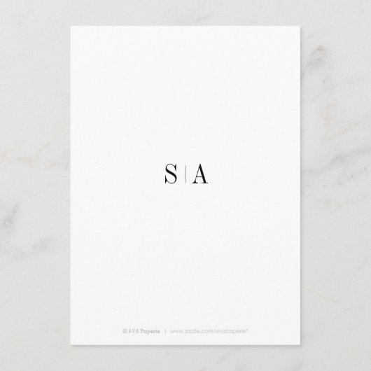 Ausgereifte minimalistische Hochzeitskarte Begleitkarte (Rückseite)