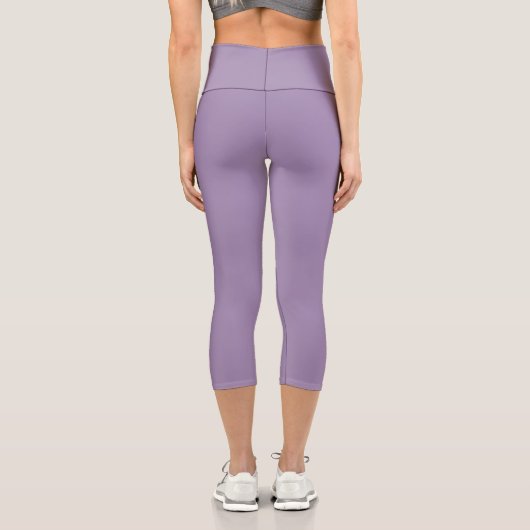 Ausgereifte Minimalistische, ungefärbte Violette Capri Leggings (Rückseite)