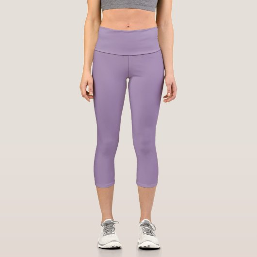 Ausgereifte Minimalistische, ungefärbte Violette Capri Leggings (Vorderseite)