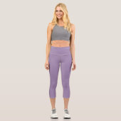 Ausgereifte Minimalistische, ungefärbte Violette Capri Leggings (Vorderseite)