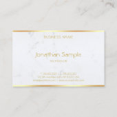 Ausgereifte, moderne Marmor-Gold-Textvorlage Visitenkarte (Rückseite)