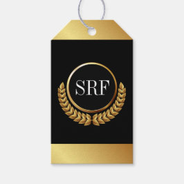 Ausgereifte Monogram Gold Look Geschenktasten Geschenkanhänger